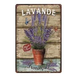 plaque métal vintage lavande