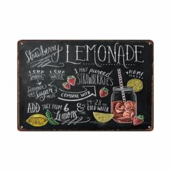 Plaque Métal Vintage Limonade