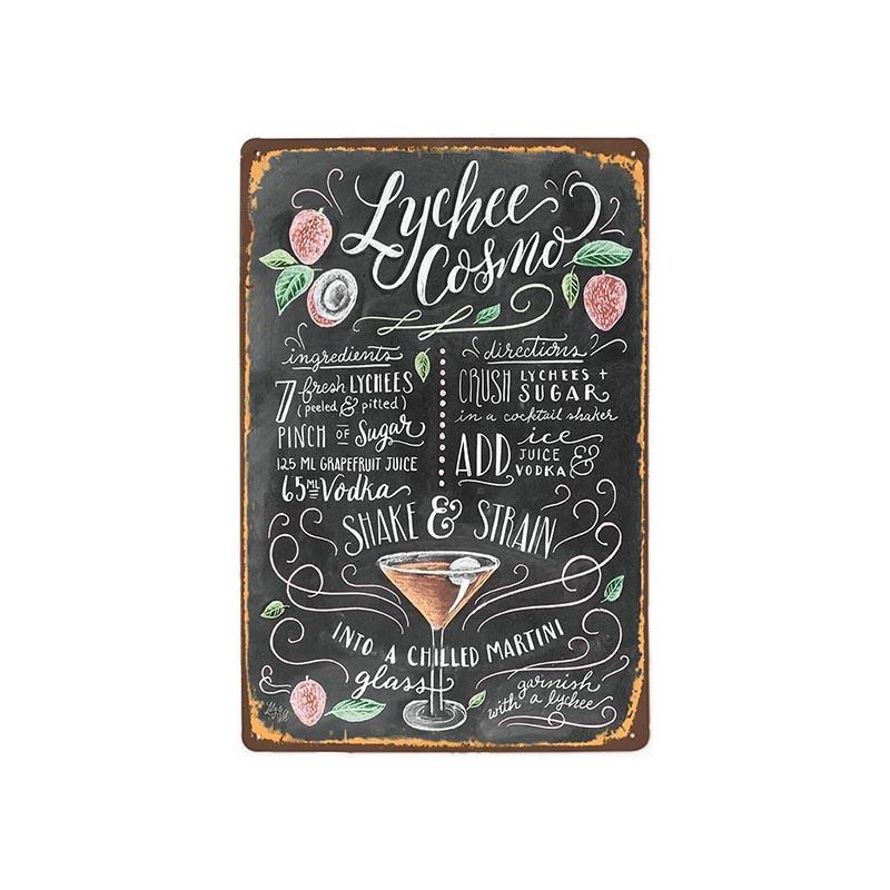 plaque-metal-vintage-lychee-cosmo Plaque Métal Vintage Lychee Cosmo
