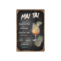 Plaque Métal Vintage Mai Tai