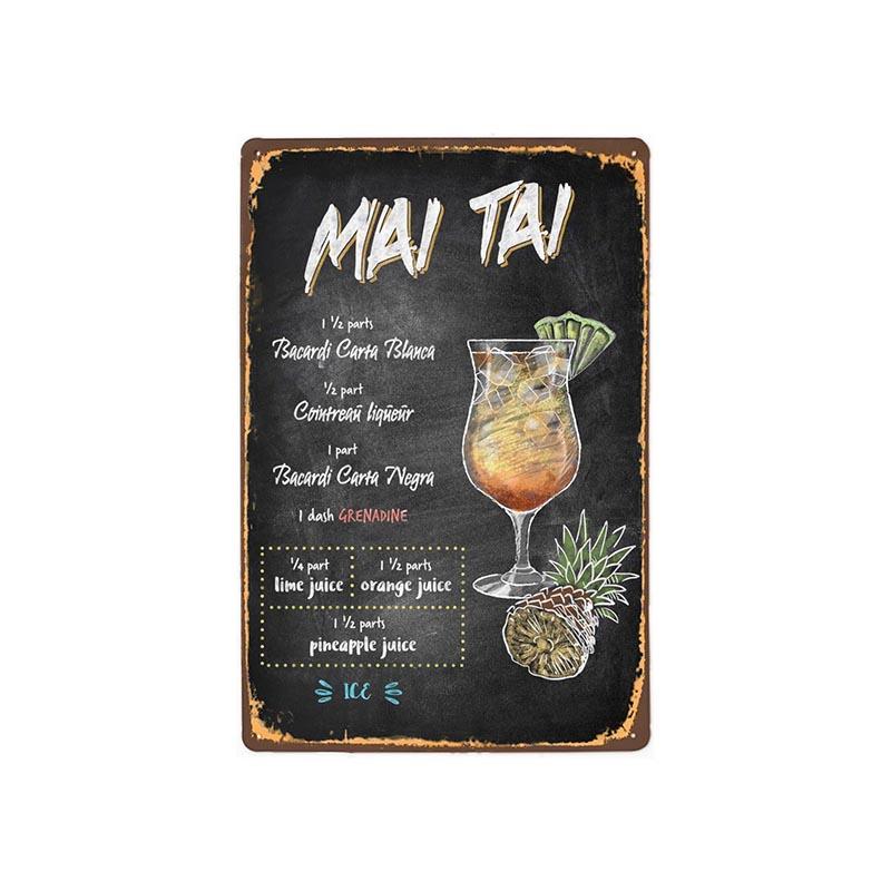 plaque-metal-vintage-mai-tai Plaque Métal Vintage Mai Tai