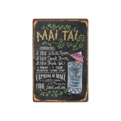 Plaque Métal Vintage Mai Tai