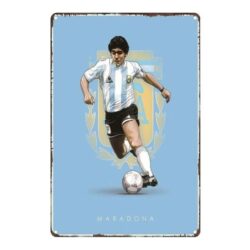 plaque métal vintage maradona