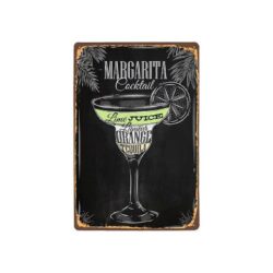 Plaque Métal Vintage Margarita Noir & Blanche