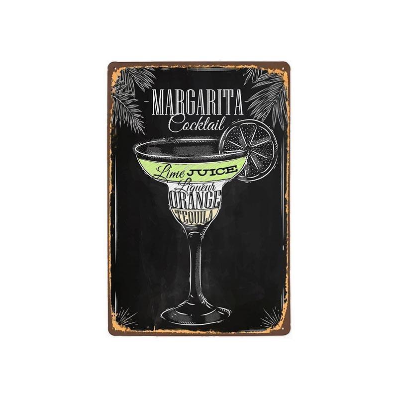 plaque-metal-vintage-margarita-noir-blanche Plaque Métal Vintage Margarita Noir & Blanche