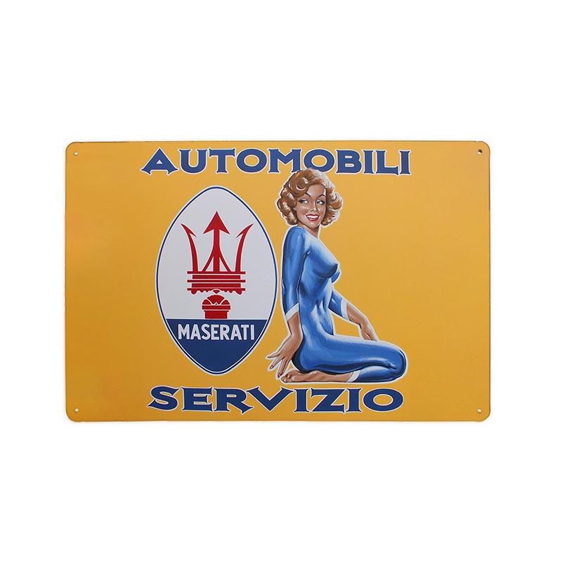 plaque-metal-vintage-maserati-servizio Plaque Métal Vintage Maserati Servizio