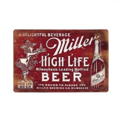 Plaque Métal Vintage Miller