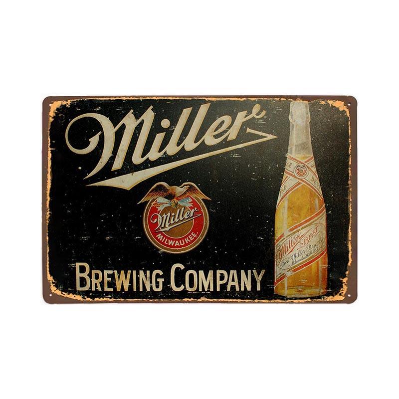 plaque-metal-vintage-miller-brewing-company Plaque Métal Vintage Miller Brewing Company