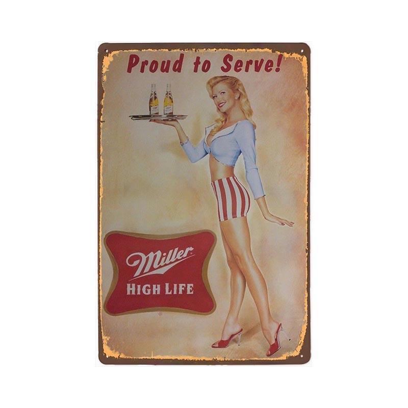 plaque-metal-vintage-miller-pin-up Plaque Métal Vintage Miller Pin-up