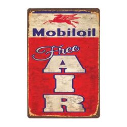 Plaque Métal Vintage Mobiloil Free Air