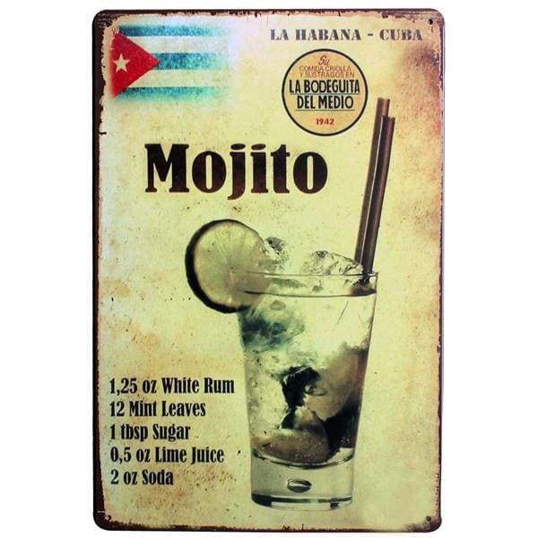 plaque-metal-vintage-mojito plaque métal vintage mojito