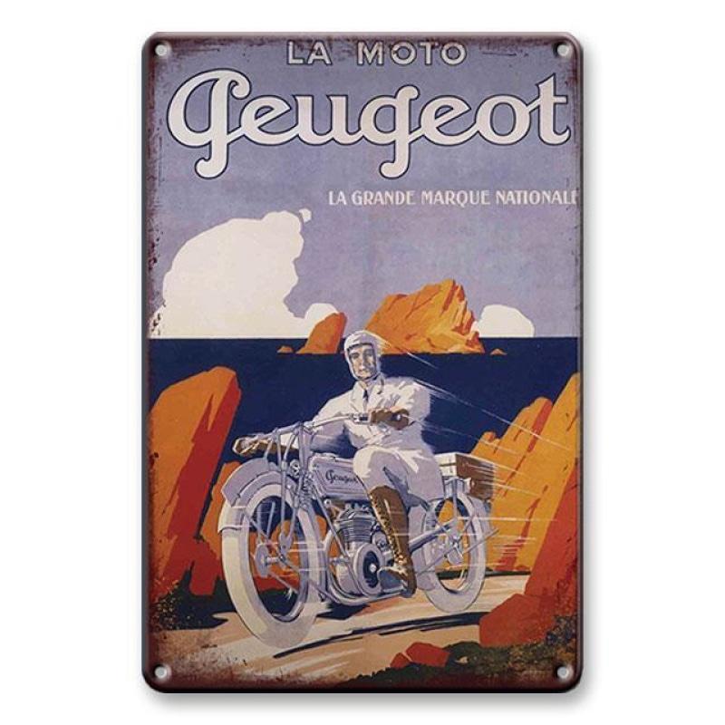 plaque-metal-vintage-moto-peugeot Plaque Métal Vintage Moto Peugeot