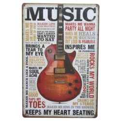 plaque métal vintage musique