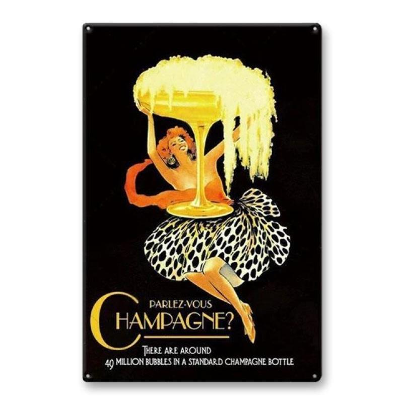 plaque-metal-vintage-parlez-vous-champagne Plaque Métal Vintage Parlez-vous Champagne ?
