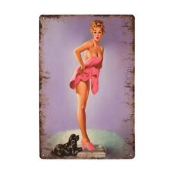 Plaque Métal Vintage Pin-up Balance