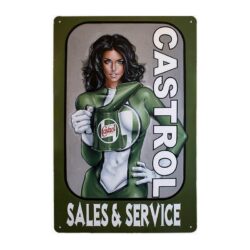 Plaque Métal Vintage Pin-up Castrol