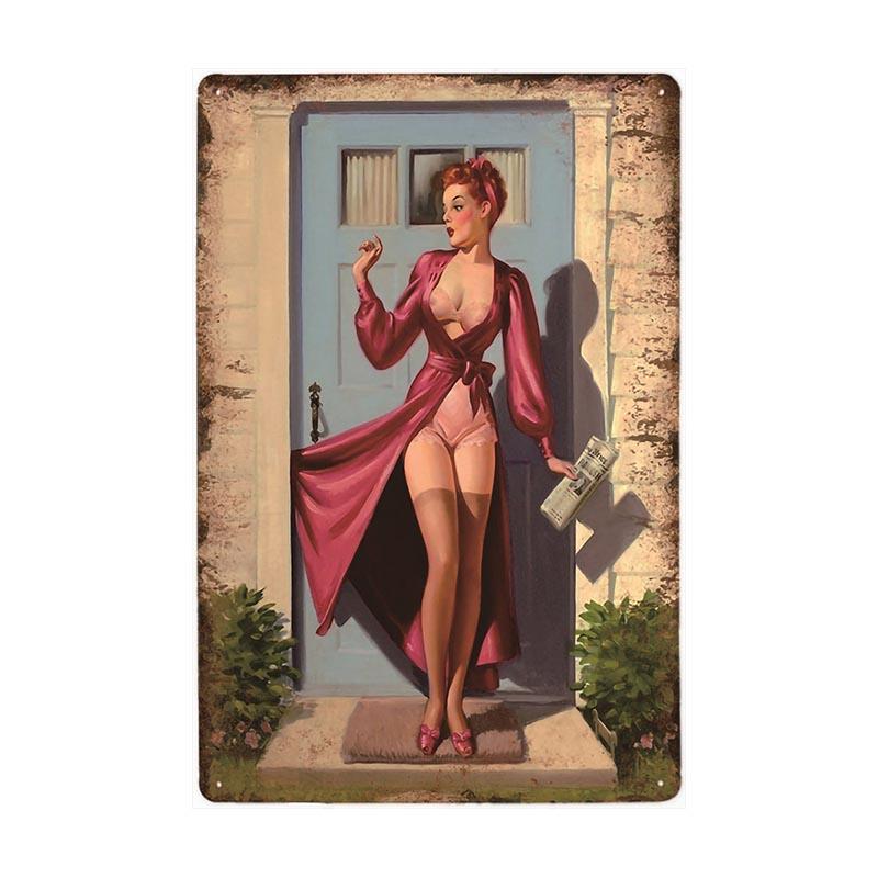 plaque-metal-vintage-pin-up-femme-fatale Plaque Métal Vintage Pin-up Femme Fatale