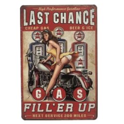 Plaque Métal Vintage Pin-up Garage