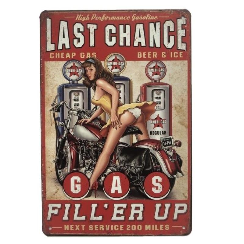 plaque-metal-vintage-pin-up-garage Plaque Métal Vintage Pin-up Garage