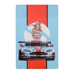 plaque métal vintage pin up gulf