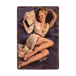 Plaque Métal Vintage Pin-up Lettre
