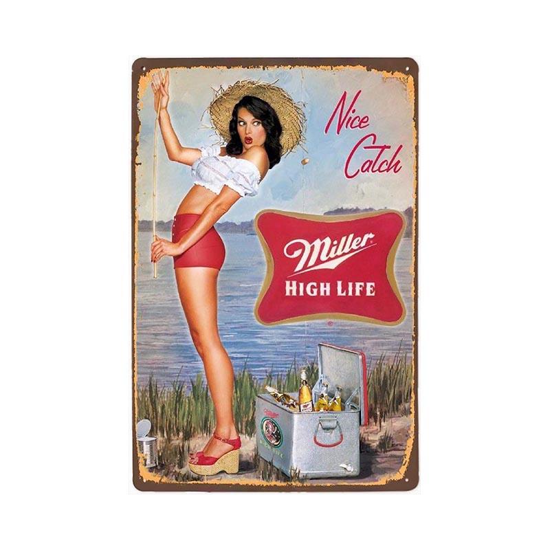 plaque-metal-vintage-pin-up-miller Plaque Métal Vintage Pin-up Miller