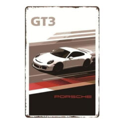 plaque métal vintage porsche gt3