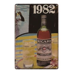 Plaque Métal Vintage Ricard 1982