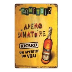 plaque métal vintage ricard apéritif