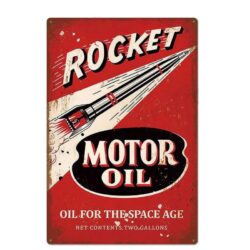 Plaque Métal Vintage Rocket Motor Oil
