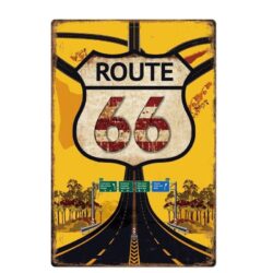 Plaque Métal Vintage Route 66 Autoroute