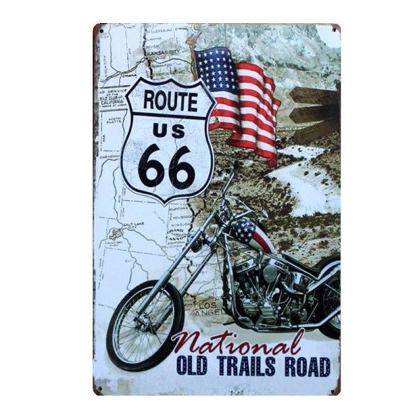 plaque-metal-vintage-route-66_df82c56b-8122-4fbf-a277-197130aec344 plaque métal vintage route 66