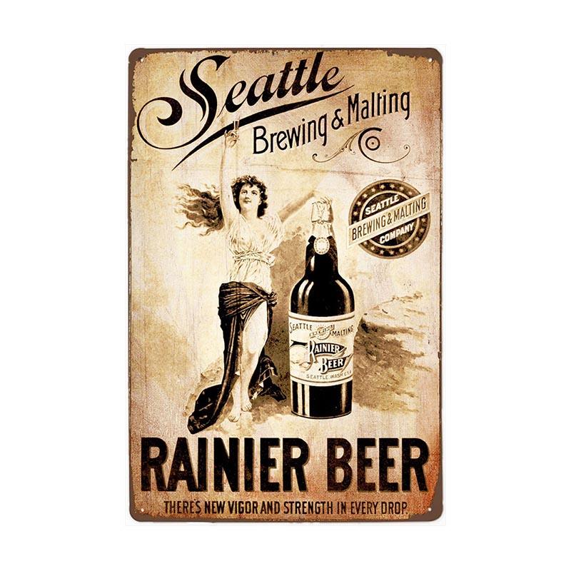 plaque-metal-vintage-seatle-biere Plaque Métal Vintage Seatle Bière
