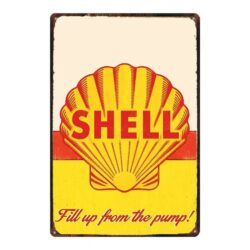plaque métal vintage shell