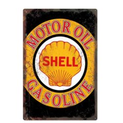 plaque métal vintage shell gasoline motor oil