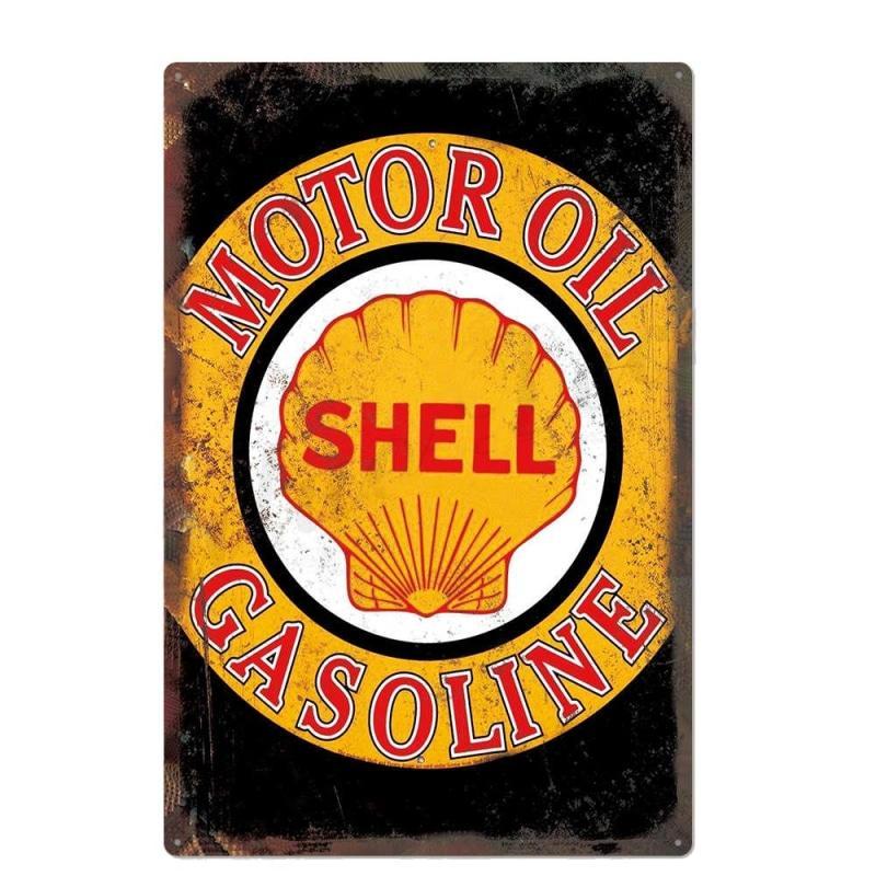 plaque-metal-vintage-shell-gasoline-motor-oil plaque métal vintage shell gasoline motor oil