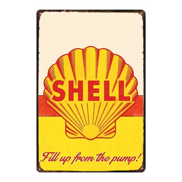 plaque-metal-vintage-shell plaque métal vintage shell