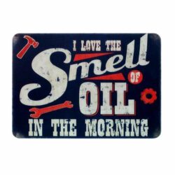 plaque métal vintage smell oil