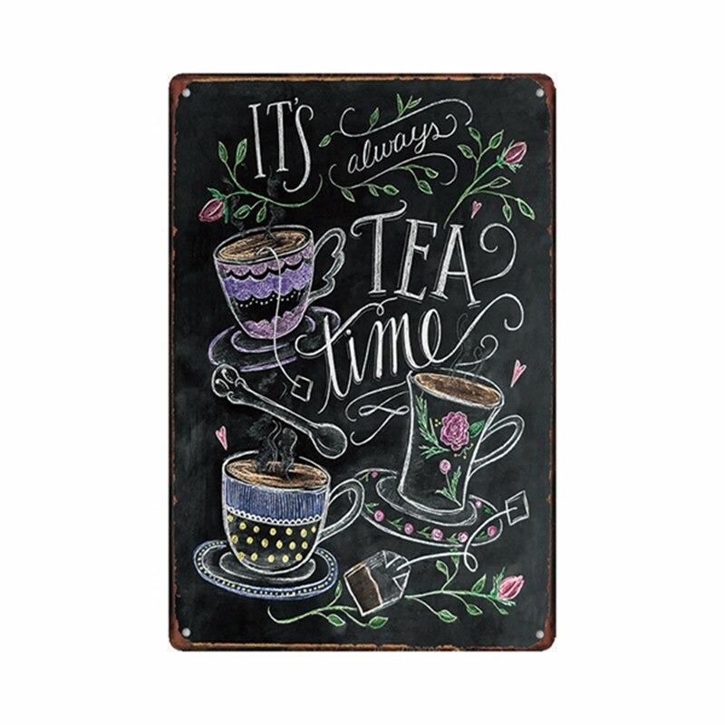 plaque-metal-vintage-tea-time Plaque Métal Vintage Tea Time