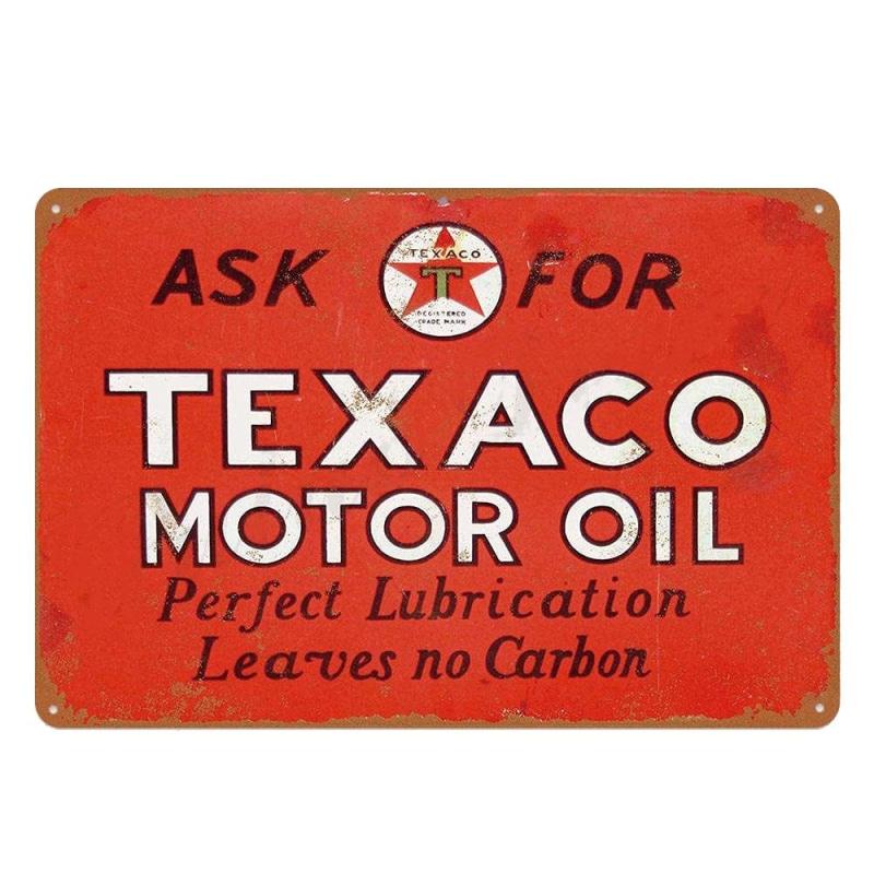 plaque-metal-vintage-texaco-motor-oil-rouge Plaque Métal Vintage Texaco Motor Oil Rouge