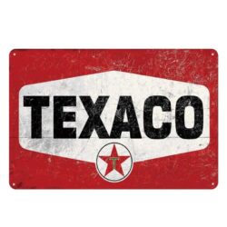 Plaque Métal Vintage Texaco Rouge