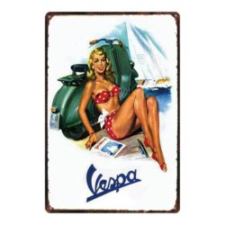 plaque métal vintage vespa