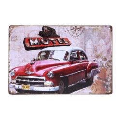 plaque métal vintage voiture