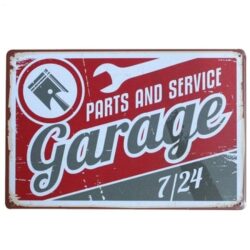 plaque métallique vintage garage