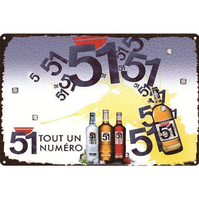 plaque-pastis-51 Plaque Métal Vintage <br> Pastis 51 Bouteilles – Image 1