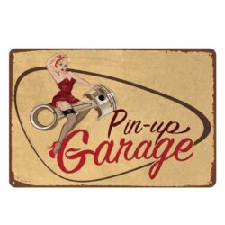 plaque pin up garage métal