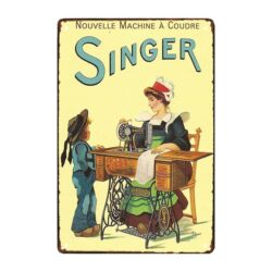 plaque publicitaire ancienne singer