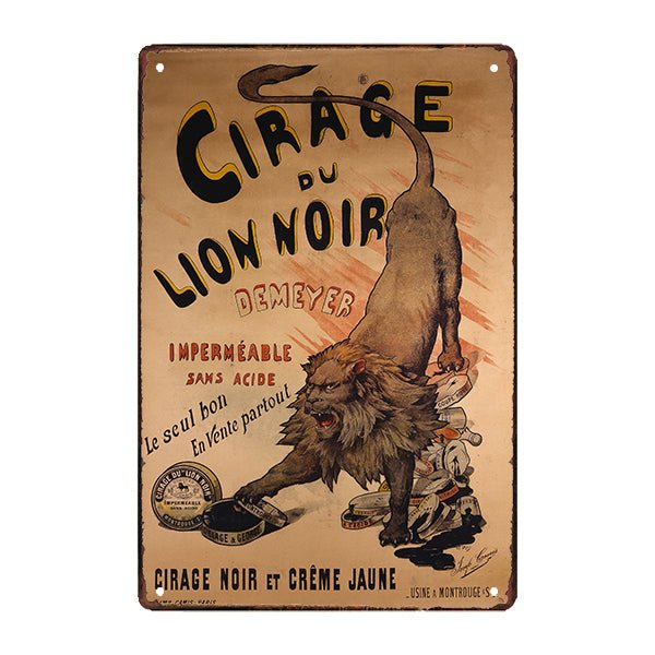 plaque-publicitaire-lion-noir plaque publicitaire lion noir