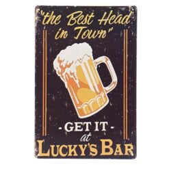 plaque publicitaire métal bière