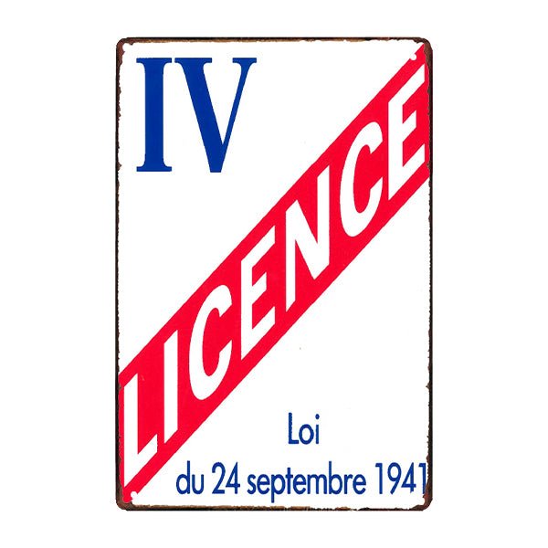 plaque-vintage-licence-4 plaque vintage licence 4